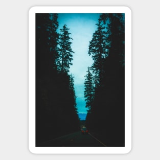 Moody Blue Hour Forest Drive Sticker